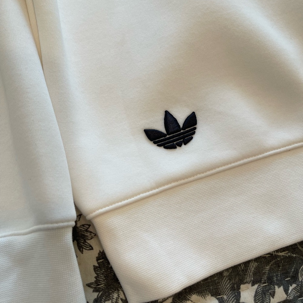 adidas Adicolor Neuclassics Oversized White Mockneck Women’s Sweatshirt - Picture 3 of 6